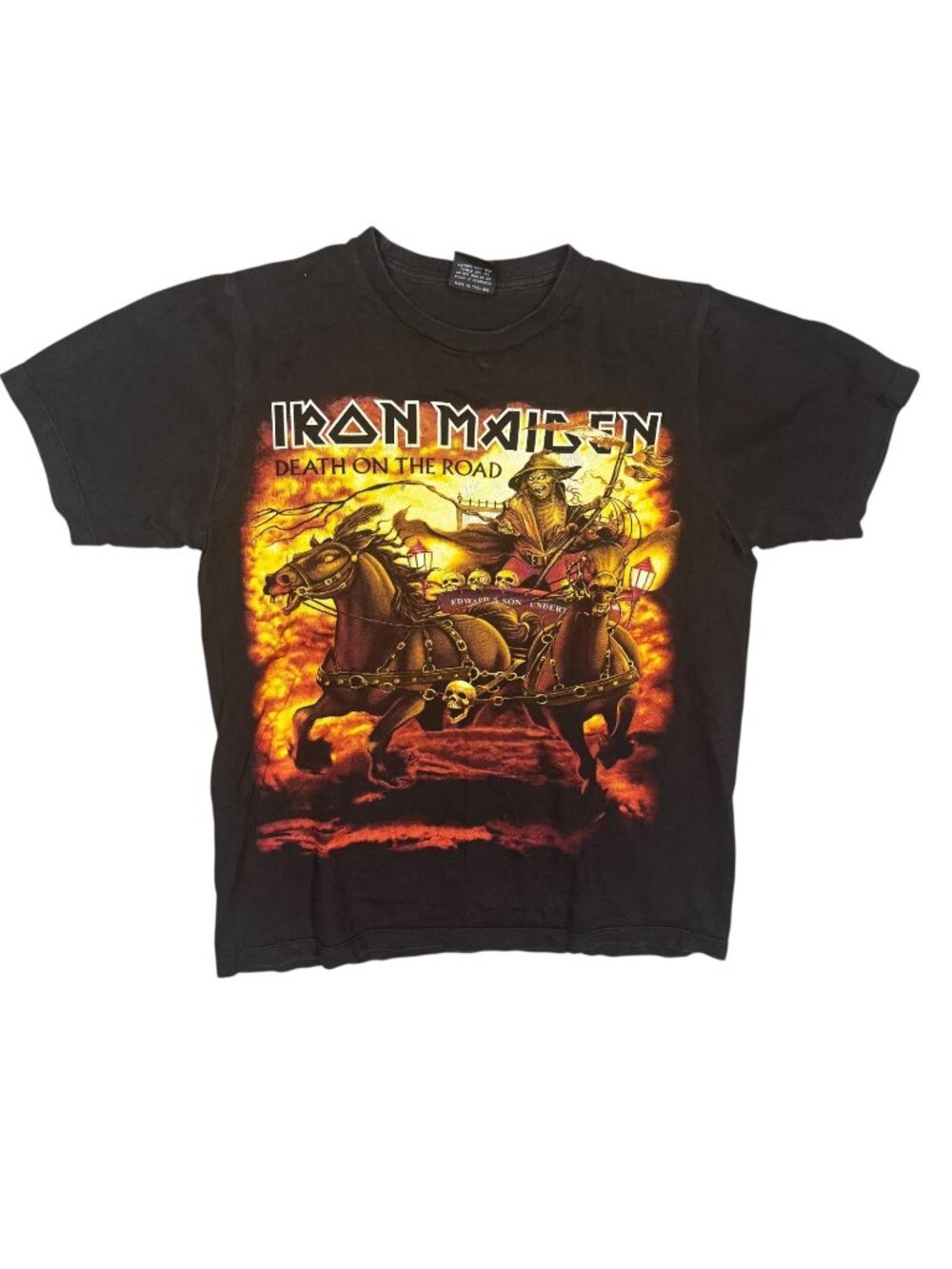 Iron Maiden Death on the Road Heavy Metal Band TShirt Short Sleeve Black Medium